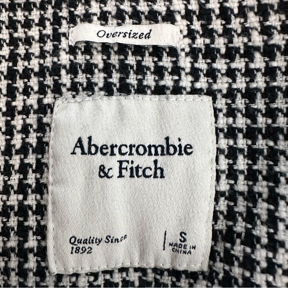 Abercrombie & Fitch Women’s Oversized Jacket Shirt Houndstooth Size S - Picture 3 of 7